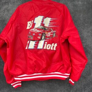 Vintage 1992 Legendary Nascar Bill Elliott Budweiser Racing Track Jacket Mens XL